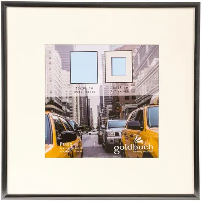 Image de Cadre en plastique Goldbuch Puro gris, 30 x 30 cm, avec passe-partout 18 x 18 cm