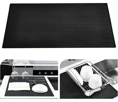 Immagine prodotto di Tappetino in silicone antiscottatura, 71,3 x 51,3 cm, nero, resistente al calore, antiscivolo