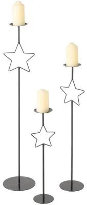 Produktbild von Boltze Gruppe Guila Kerzenleuchter schwarz 54,5-99,5cm 3tlg