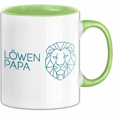 Produktbild von Löwenpapa Tasse Geschenk Lustige Geschenkidee Spruch Löwen Papa (Grün)