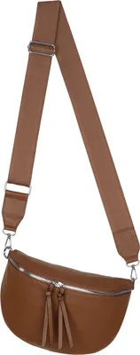Produktbild von Bauchtasche (KKL-185) Umhängetasche Crossbody-Bag Hüfttasche Kunstleder Italy-Design BROWN