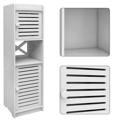 Image de Petit meuble de salle de bain, meuble de toilette, armoire de rangement pour salle de bain, avec tiroirs et étagères, gain de place, idéal pour les petits espaces