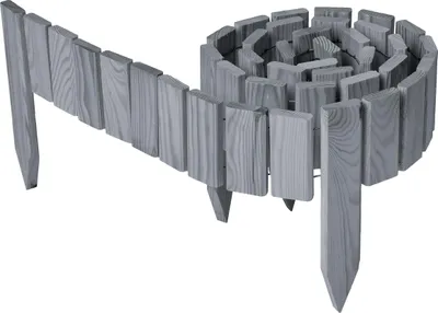 Produktbild von Garronda Beeteinfassung Holz Rollzaun Gartenzaun imprägniert Flexibler Rollborder Rasenkante Länge: 200 cm (Grau, Höhe: 10 cm)