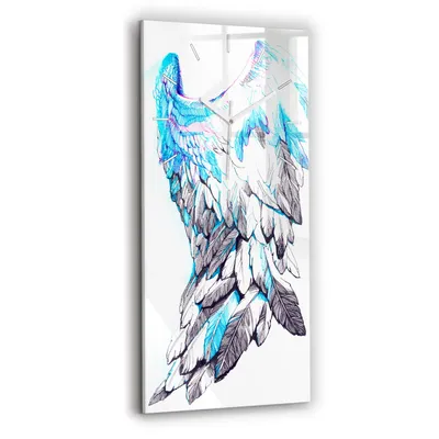 Produktbild von Wallfluent Wanduhr – Stilles Quarzuhrwerk - Uhr Dekoration Wohnzimmer Schlafzimmer Küche - Zifferblatt mit Strichen - weiße Zeiger - 30x60 cm - Nachahmungsvogelflügel