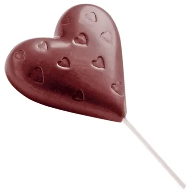 Produktbild von Schneider Schokoladenform Lolli Herz, 4er-Form, 29g Stückgewicht, 275x135x24 mm