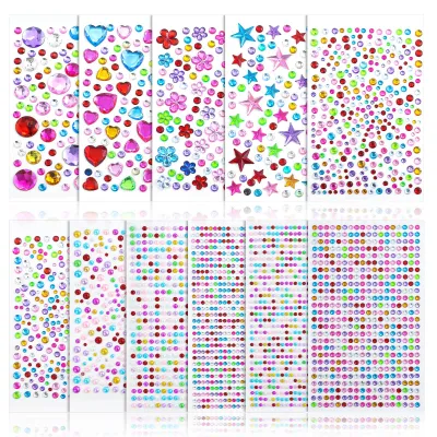 3839 bunte selbstklebende Strasssteine, Glitzer, DIY, mehrfarbig
