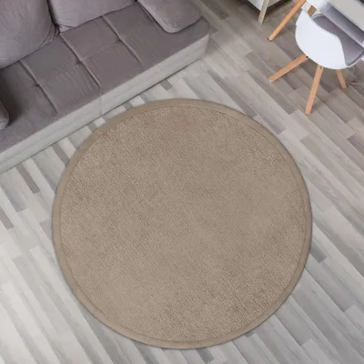 Produktbild von TT Home Krabbelmatte Babyzimmer Teppich Spielmatte Kinder Unifarben Rutschfest Flauschig Größe 80 cm Rund