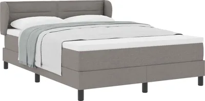 Zdjęcie produktu dla Łóżko sprężynowe z materacem Ciemnoszary 140 x 200 cm tkanina