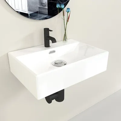 Keramik Waschtisch rechteckig 50x35x13 cm Hochglanz
