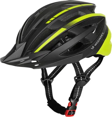 Immagine prodotto di Casco da mountain bike Wozinsky con luce posteriore USB Taglia L 57-62 cm Nero e giallo
