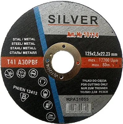 Zdjęcie produktu dla Tarcza do cięcia metalu stali 125x1,2 SILVER TNĄCA