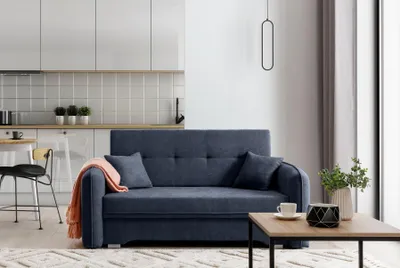 Produktbild von Krudox LAI 3-Sitzer Ausziehbares Schlafsofa mit Bettkasten Stauraum und 2 Kissen Couch mit Schlaffunktion 155x75x105 cm Stoff POCO 40
