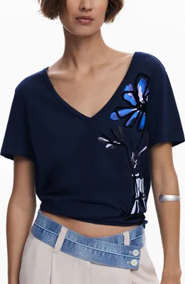 Produktbild von Desigual Damen T-Shirt Blau 488766 : Größe - L Größe: L