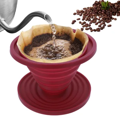 Produktbild von Faltbarer Kaffeefilter Kaffeefilterhalter Kaffeedripper - Silikon - Reise und Camping