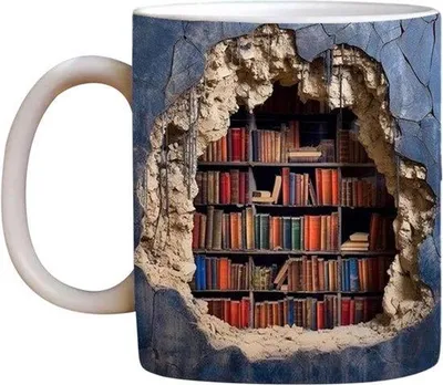 Obrázek produktu pro Hrnek pro milovníky knih – jedinečný design pro milovníky knih – perfektní dárek pro bibliofily