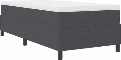 Immagine prodotto di vidaXL Letto a molle insacchettate grigio scuro e bianco 90 x 200 cm in tessuto a coste