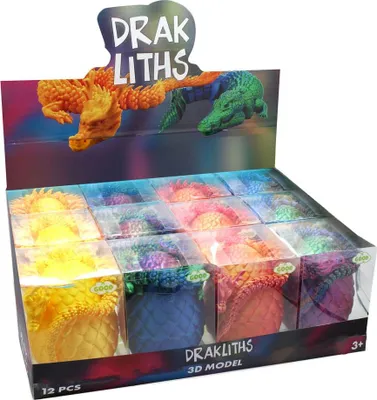 Immagine prodotto di Darkliths 3D, giocattolo antistress a forma di drago, con display da 15 cm (confezione da 12)