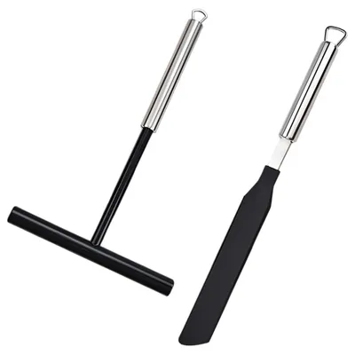 Crêpes-Set: 2 Spateln aus Edelstahl, 20 cm und 33,6 cm