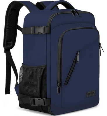 Produktbild von Ryanair Handgepäck Rucksack 40x20x25cm 20L Blau mit USB Ladeanschluss für Laptop 14 Zoll
