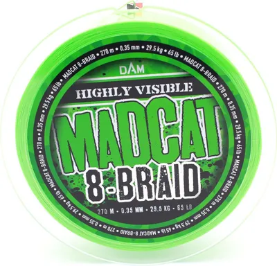 Produktbild von Madcat 8-Braid Wallerschnur - 270m geflochtene Angelschnur, Durchmesser/Tragkraft:0.35mm / 29.5kg