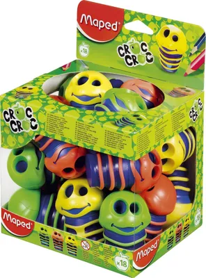 Obrázok produktu pre Maped 501700 Ostrúhadlo s nádobou Croc Croc 2 veľkosti ceruziek rôznych farieb