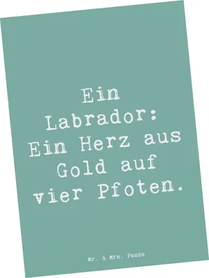 Produktbild von Mr. & Mrs. Panda spruchkarte Spruch Labrador Herz - Meeresbrise - Geschenk, Hunderassen Eigenschaften, Postkarte, Postkarten, energiegeladener Hund, Ansichtskarten