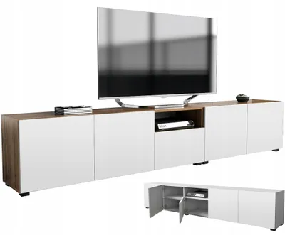 Zdjęcie produktu dla szafka rtv pod telewizor 250 250cm dąb wotan biały mat stojąca lub wisząca