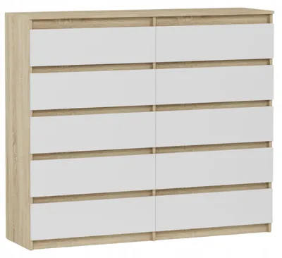 Obrázek produktu pro Komoda 160 cm 10 zásuvek skříňka FRAMIRE R-160-S10 sonoma mix