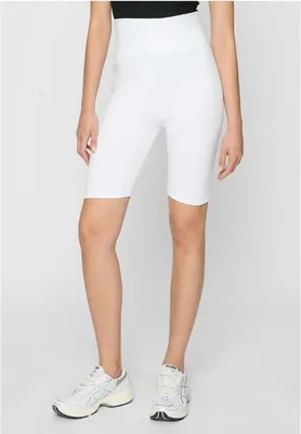 Immagine prodotto di Urban Classics - Pantaloncini da ciclismo a vita alta da donna 2 pezzi nero/bianco - XS