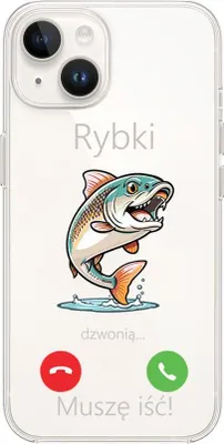 Produktbild von iPhone 14 Hülle, transparent, Silikon Flexi, Fischklingeln
