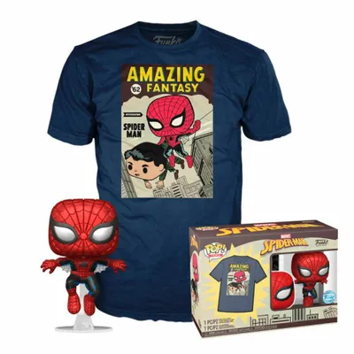 Produktbild von Funko Pop! Marvel Spiderman - Zestaw Figurki i Koszulki z Komiksu