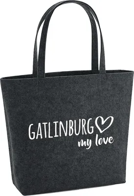 Produktbild von Huuraa Filzshopper Gatlinburg my love 22 Liter Charcoal Melange Filztasche Geschenkidee