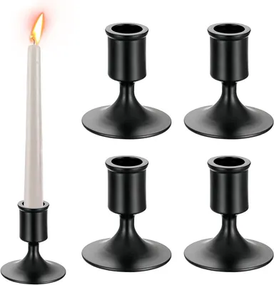 Image de Ensemble de 4 chandeliers, bougeoirs (noirs)