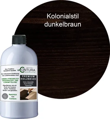 Produktbild von Contura 250ml. Holzbeize Wasserbeize Möbel Farbe - Kolonialstil Dunkelbraun