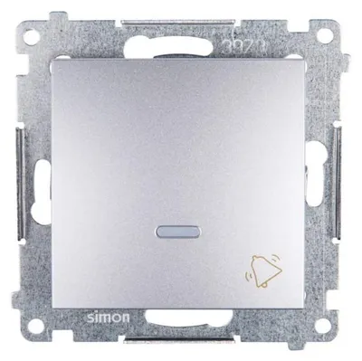 Obrázok produktu pre Kontakt-Simon DD1L.01/43, Tlačidlový spínač, Plast, Strieborná, IP20, IP44, 250 V, 10 A