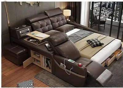 Obrázok produktu pre Multifunkčné dizaj postele veľké hotelové čalúnenie z umelej kože 180x200 postele