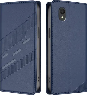Produktbild von Hülle für TCL 201, Kunstleder Brieftaschen Handyhülle mit Kartenfach und Standfunktion Blau