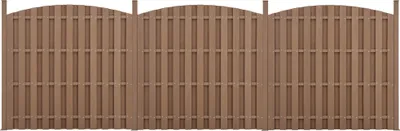 Produktbild von WPC Gartenzaun Sichtschutzzaun Windschutz Lamellenzaun Zaun 562x(165-185)cm Rund
