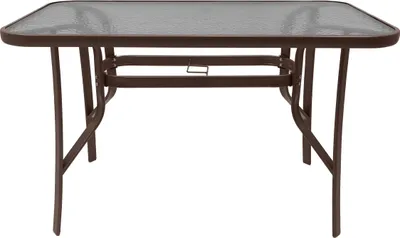 Zdjęcie produktu dla Szklany stół ogrodowy na taras Majorka 150x80 cm 6-osobowy brązowy