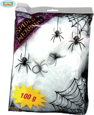 Obrázek produktu pro Bílá pavučina s 6 pavouky - HALLOWEEN - 100 g