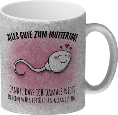 Produktbild von Danke Mama, dass du nicht Glitzer-Kaffeebecher zum Muttertag mit Hintertürchen
