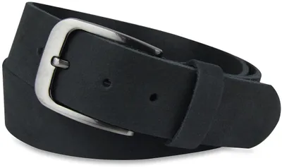 Produktbild von Fomax Ledergürtel Stilvoller Herren Veloursledergürtel, 3,8 cm breit mit edler dunkelsilberner Schließe, Schwarz, Größe 95