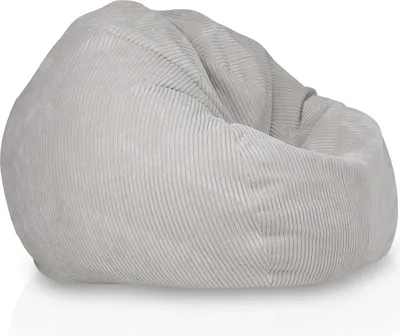 Produktbild von Ecopuf - Sitzsack Cord mit Fußstütze, Sessel mit Füllung, Sakwa Hellgrau Sz83