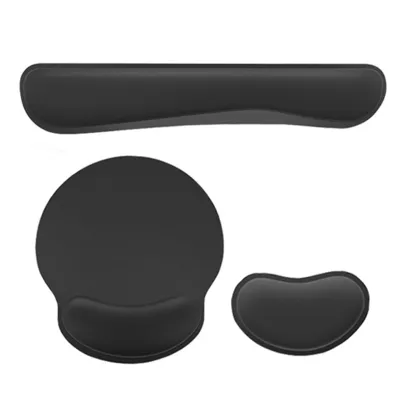 Imagen del producto de Juego de 3 reposamuñecas ergonómicos para computadora, con base de goma, ideales para trabajadores, jugadores y escritores