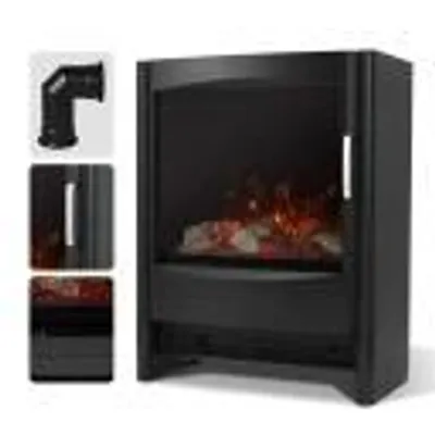 Obrázek produktu pro Elektrický krb Sureflame Keston, černý, s rovným kouřovodem, LED plamenem, 94,3 × 43,6 × 23,7 cm