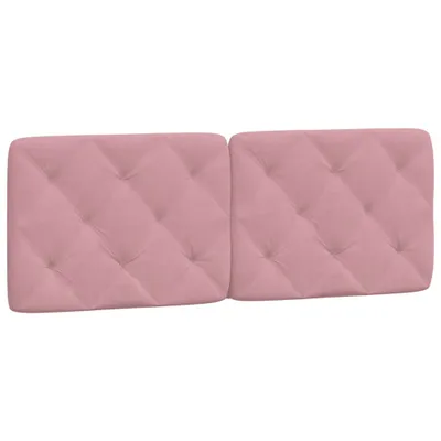 Image de Coussin de tête de lit rose 120 cm velours