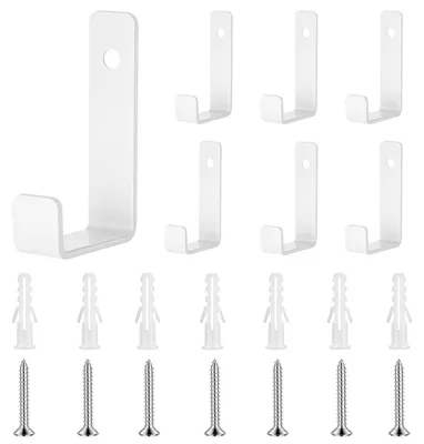 Produktbild von 7 weiße Wandhaken für Kleidung und Accessoires