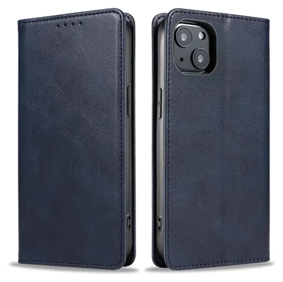 Produktbild von Handyhülle für Apple iPhone 15 Kunstleder Flip Cover Hülle Klapphülle Case Kartenfach Farbe: Blau