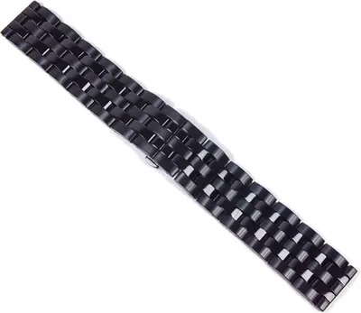 Produktbild von Minott Ersatzband Uhrenarmband Massives Edelstahl schwarz, Stegbreite:20mm