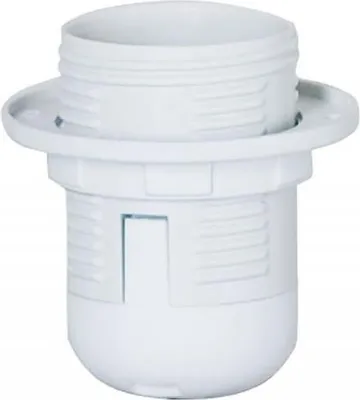 Produktbild von E27-1 Thermoplast-Fassung Weiß mit Kragen F4.0109